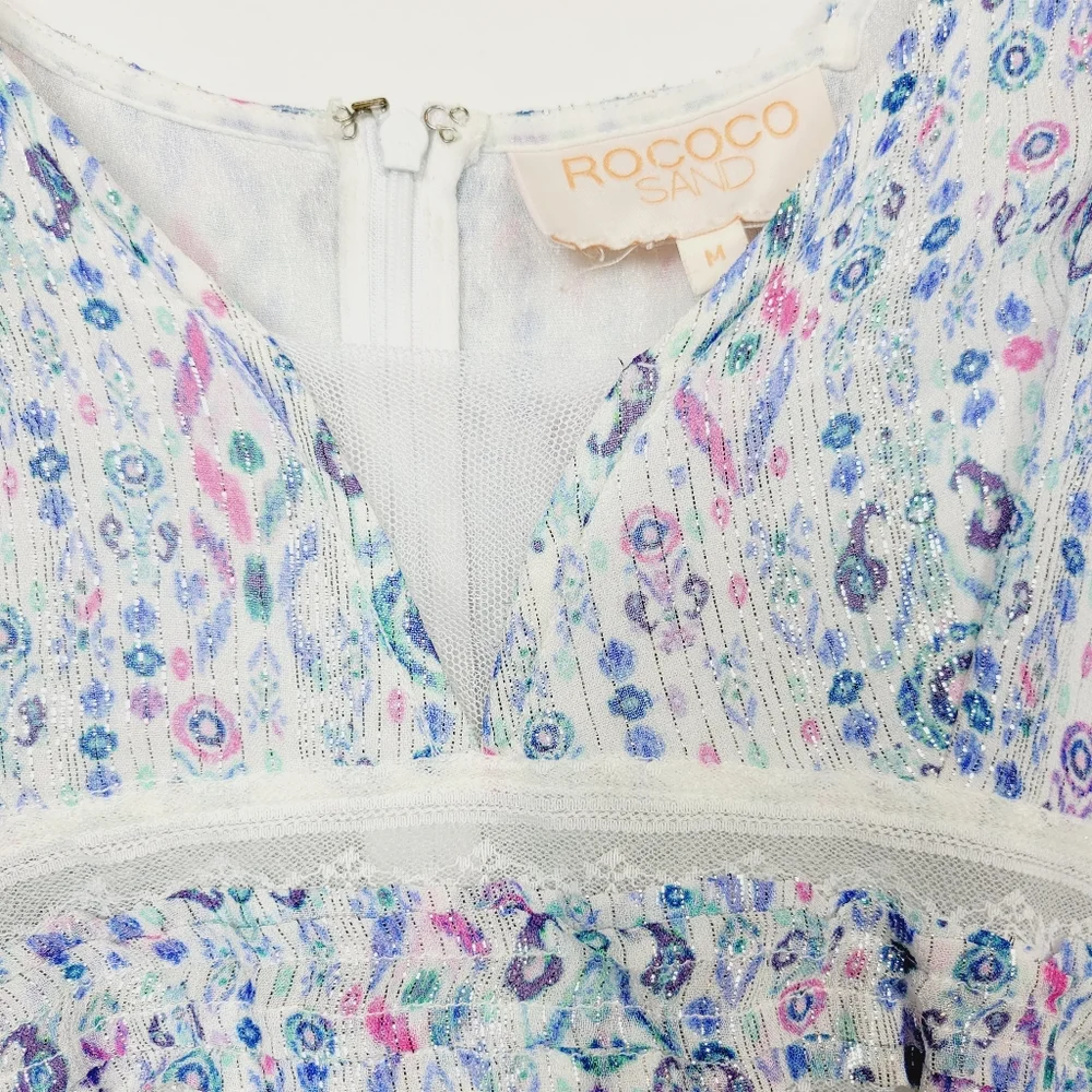 Rococo sand blue metallic mini dress - Picture 4 of 11